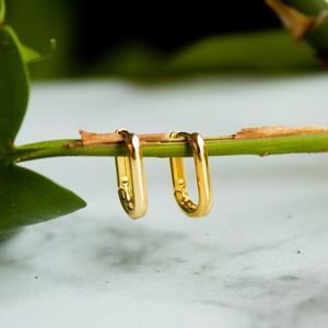 925 silver gold plated earrings ellipse link